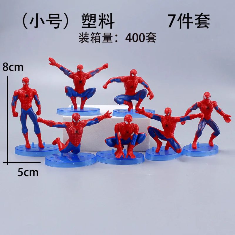 7PCS Disney Cartoon Spider-Man Plastic Model Set - Image 2