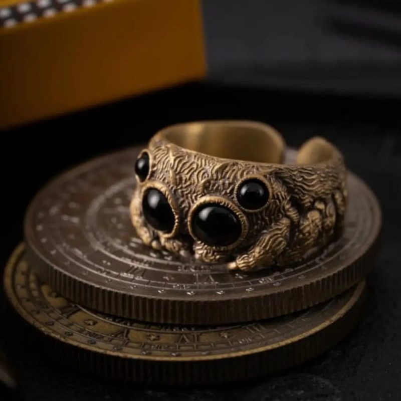 Black Agate Jumping Spider Ring - Image 7