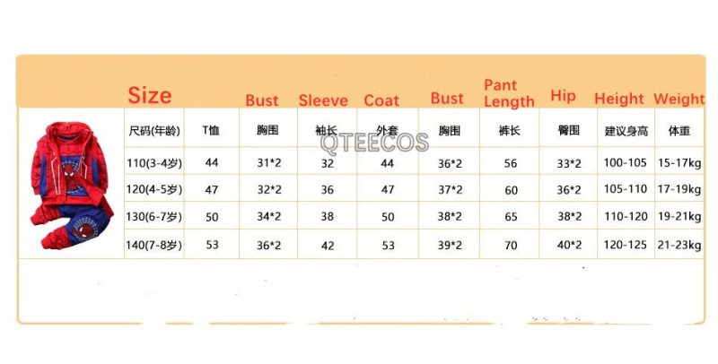 3pcs Cartoon Print Spider-Man Hoodie Cosplay Costume - Image 5
