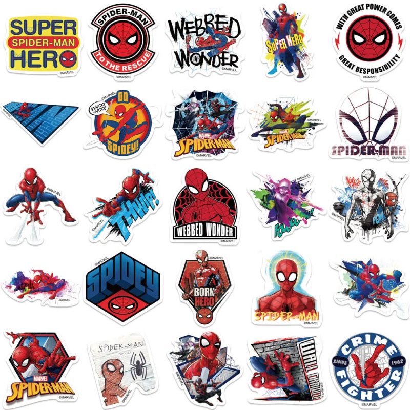 50pcs Cartoon Spider-Man Graffiti Stickers - Image 3
