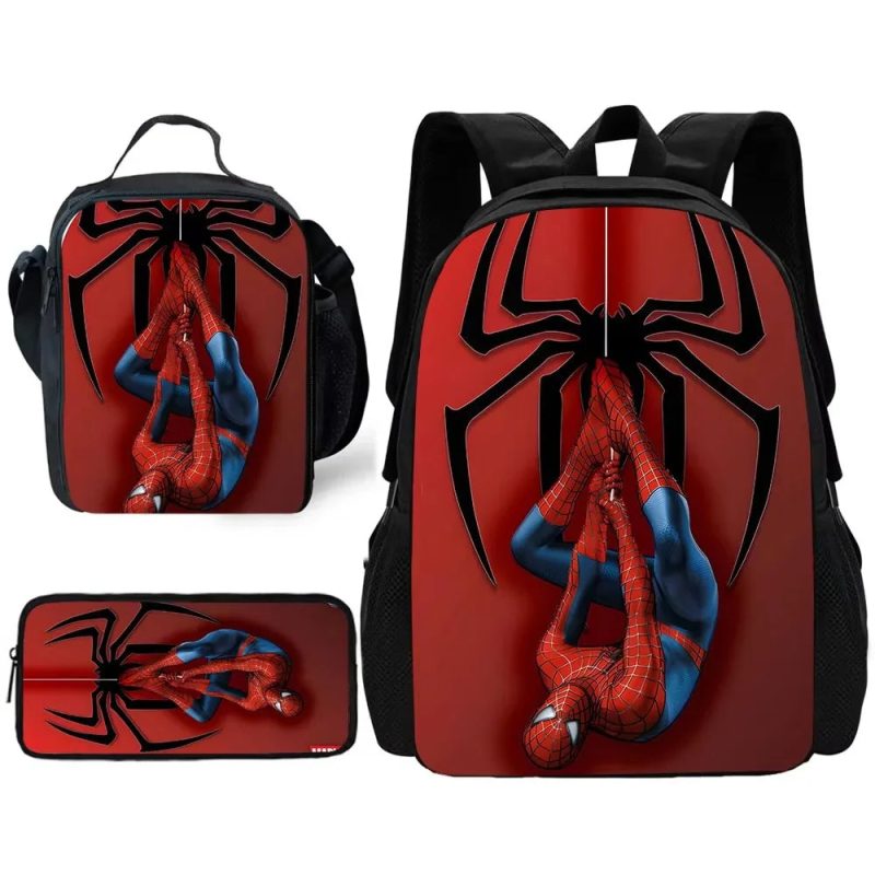 3pcs Cute Anime Spider-Man School Backpack Set - Image 14